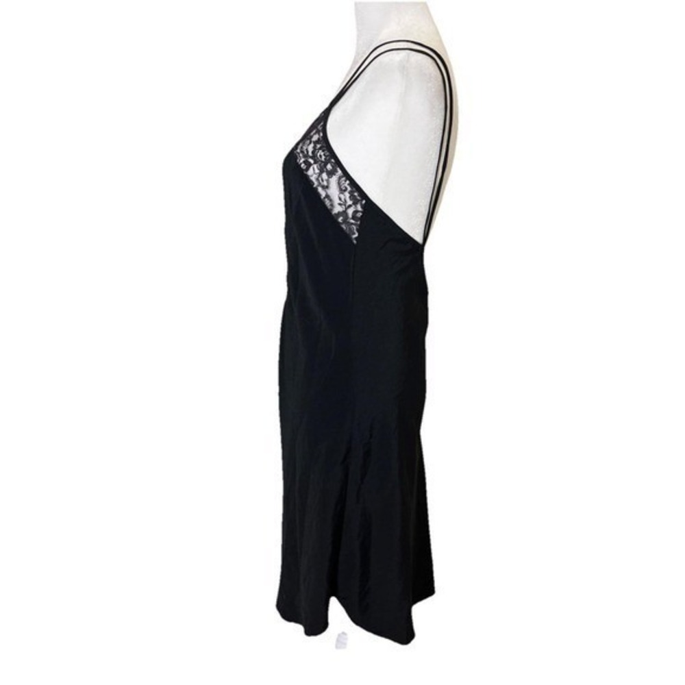 Vtg Victoria's Secret Gold Label Slip Dress Sz M Robe Set Black Satin Lace - Picture 4 of 12
